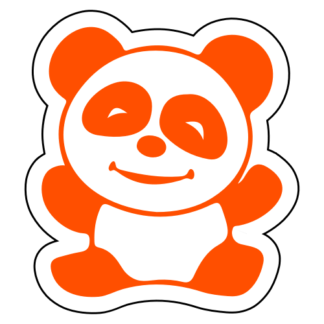 Happy Panda Sticker (Orange)